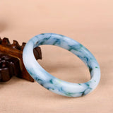 Chinese Natural Jade Bangle Bracelet Hand-Carved Charm Jewelry Accessory