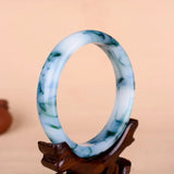 Chinese Natural Jade Bangle Bracelet Hand-Carved Charm Jewelry Accessory