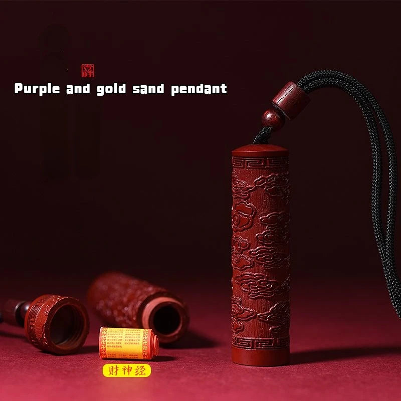 Cinnabar Pendant High Zijin Sand Tube Waterproof, Xiangyun Column Can Be Opened