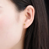 Citrine 925 Silver Stud Earrings 4mm Round Birthstone