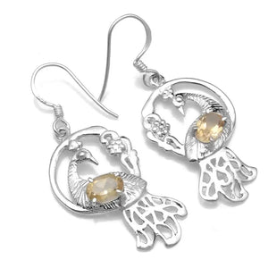 Citrine 925 Sterling Silver Earrings 43.2mm