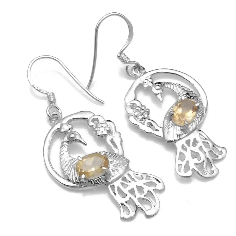 Citrine 925 Sterling Silver Earrings 43.2mm