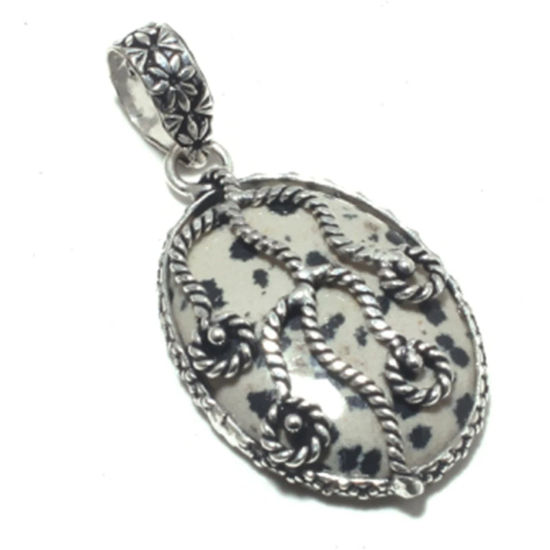 Dalmation Pendant Silver Overlay over Copper Hand Jewelry