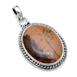 Dendrite Opal Pendant 925 Sterling Silver 41.8mm