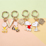 Snoppy Dog Car Keychain Anime Doll Model Ornaments