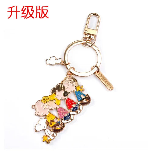 Snoppy Dog Car Keychain Anime Doll Model Ornaments
