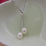 Freshwater Pearl Necklaces & Pendants 925 Silver Wedding Jewelry