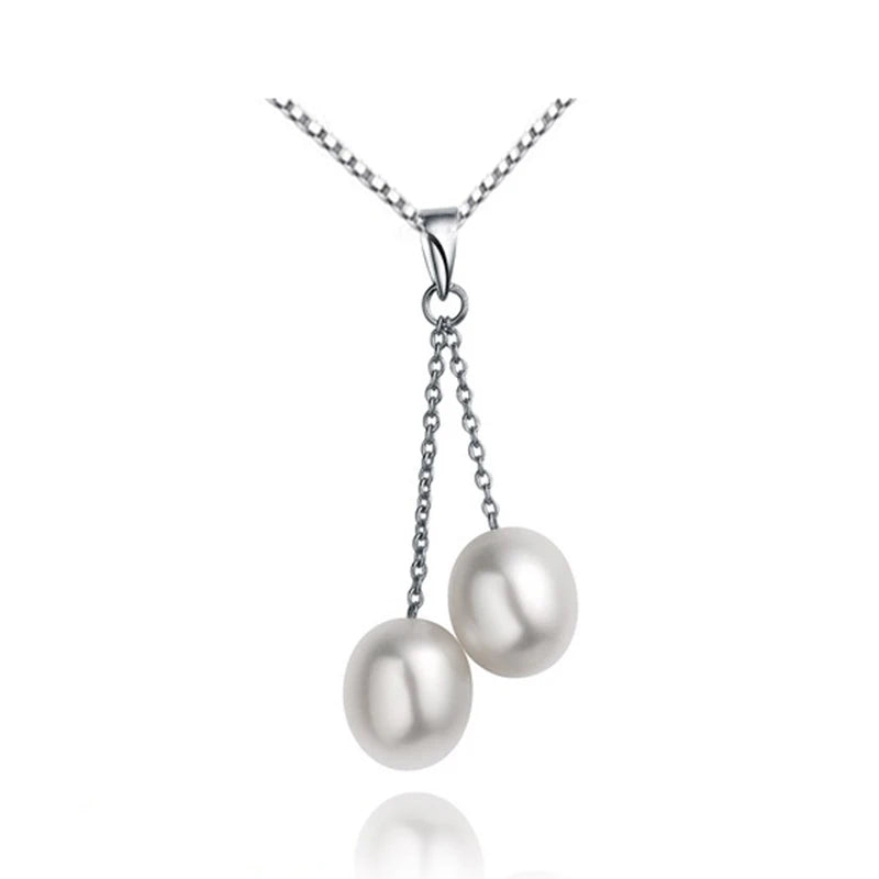 Freshwater Pearl Necklaces & Pendants 925 Silver Wedding Jewelry