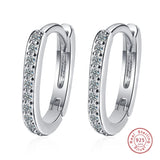Women's 925 Silver Needle Small Hoop Cuff Clip-On Earrings