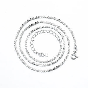 925 Silver Necklace 1.5MM Chain Gypsophila Necklace 18K Gift