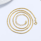 925 Silver Necklace 1.5MM Chain Gypsophila Necklace 18K Gift