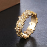 Yellow Flower Shaped Jewelry Ring for Women