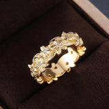 Yellow Flower Shaped Jewelry Ring for Women