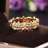 Yellow Flower Shaped Jewelry Ring for Women