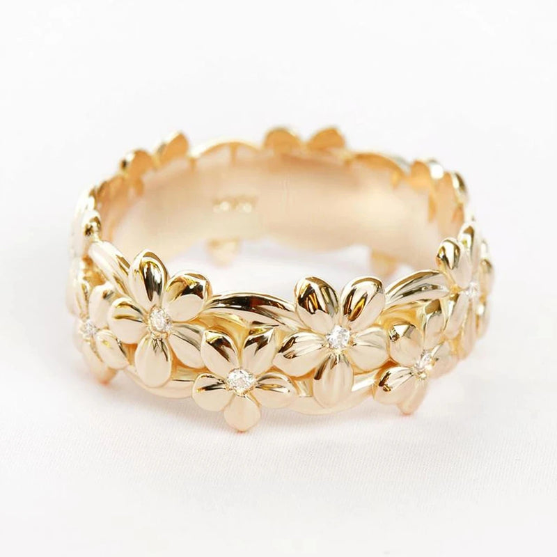 Yellow Flower Shaped Jewelry Ring for Women