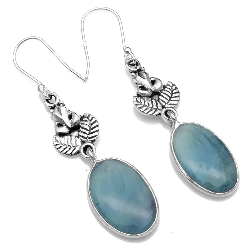 Fluorite Sterling Silver Earrings 53.5mm 2SE0420