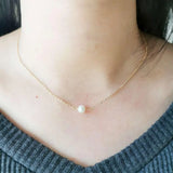 Freshwater Pearl Necklace 14K Filled Chocker Pendant Unique Women Gift
