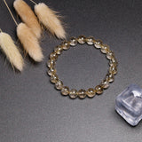 Rutilated Quartz Natural Stone Crystal Bracelet Men Women Gift