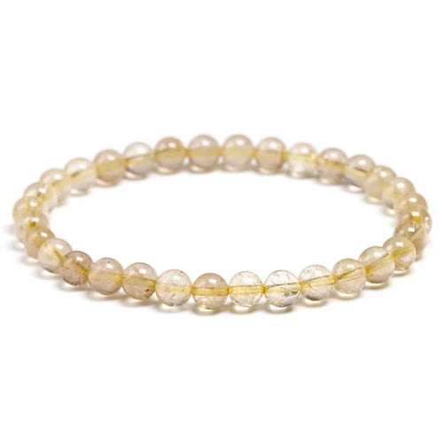 Rutilated Quartz Natural Stone Crystal Bracelet Men Women Gift