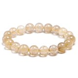 Rutilated Quartz Natural Stone Crystal Bracelet Men Women Gift