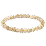 Rutilated Quartz Natural Stone Crystal Bracelet Men Women Gift
