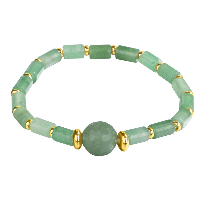 Green Aventurine Dainty Stretch Beaded Bracelet Gemstone Jewelry