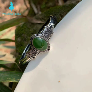 Green Hetian jade bracelet gem female