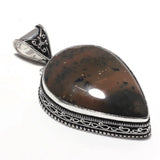 Honey Dendrite Opal Pendant Silver Overlay on Copper