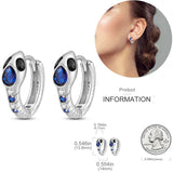 925 Silver Turquoise Hoop Earrings Hearts Feather Women Gift