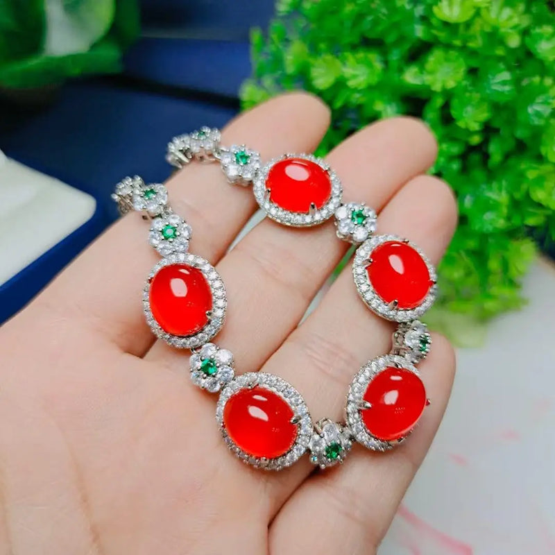 Green Chrysoprase Jade Bracelet Bangle Women Natural Stone Accessories