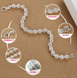 925 Silver Bracelet Women Wedding Party Jewelry