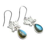 Labradorite Earrings 925 Sterling Silver 41mm