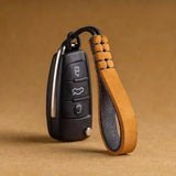 Leather Lanyard Car Keychain Pendant Cowhide Key Loop For Men Gift