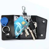Leather Keychain Men Women Key Holder Organizer Pouch Cow Split Car Key Wallet