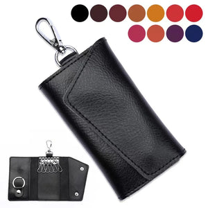 Leather Keychain Men Women Key Holder Organizer Pouch Cow Split Car Key Wallet