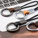 Leather Keychain Rope Key chain Metal Key Chains Men Or Women Car Key Holder