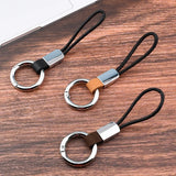 Leather Keychain Rope Key chain Metal Key Chains Men Or Women Car Key Holder
