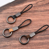 Leather Keychain Rope Key chain Metal Key Chains Men Or Women Car Key Holder