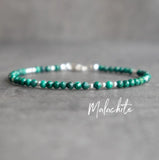 Malachite Heart Chakra Bracelet, Adjustable Bracelet