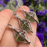 Moldavite Crystal Herkimer Necklace Czech Tektite Healing Stone