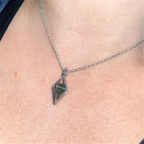 Moldavite Crystal Herkimer Necklace Czech Tektite Healing Stone