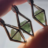 Moldavite Crystal Herkimer Necklace Czech Tektite Healing Stone