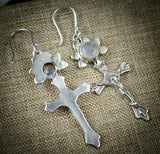 Moonstone Cross Silver Earrings 52mm 2SE0413