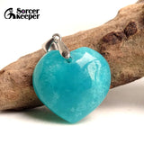 Amazonite Quartz Crystal Beads Pendant Necklace for Woman Man
