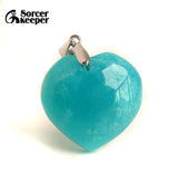 Amazonite Quartz Crystal Beads Pendant Necklace for Woman Man
