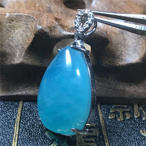 Amazonite Pendant Jewelry Silver Crystal Beads Mozambique Water Drop Stone