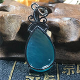 Natural Amazonite Pendant Jewelry For Woman Lady Man Crystal Silver 40x17x8mm