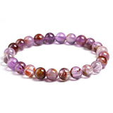 Auralite 23 Bracelet Stretch Amethyst Round Bead Gem Jewelry
