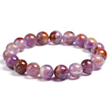 Auralite 23 Bracelet Stretch Amethyst Round Bead Gem Jewelry