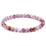Auralite 23 Bracelet Stretch Amethyst Round Bead Gem Jewelry